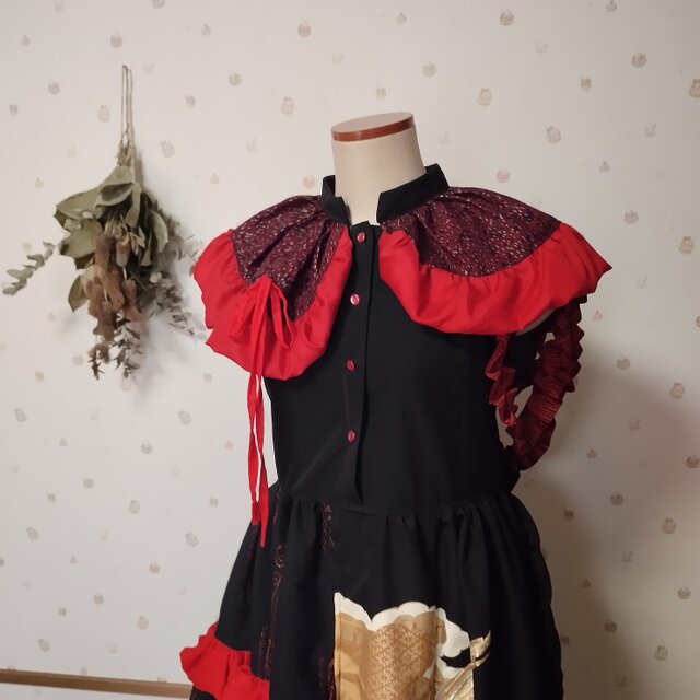 着物リメイク 目の前が赤く染まるワンピース | iichi 日々の暮らしを