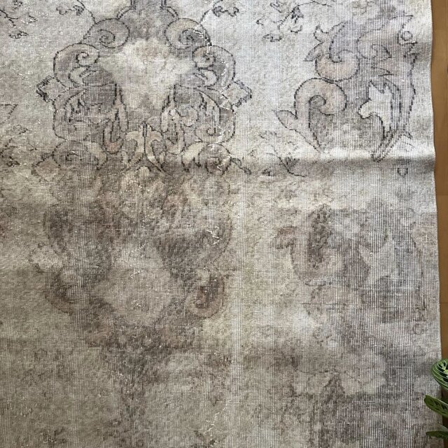 大判160×257 擦れシャビー 色むら メダリオン トルコヴィンテージラグ