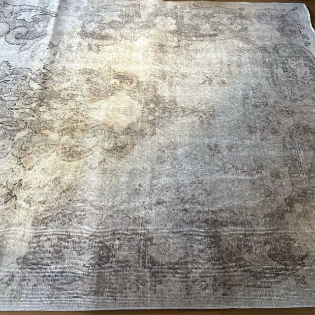 大判160×257 擦れシャビー 色むら メダリオン トルコヴィンテージラグ
