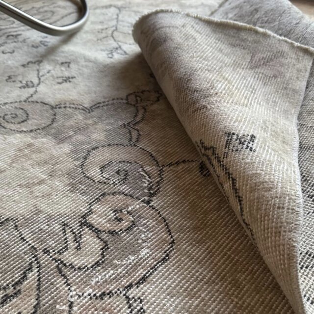 大判160×257 擦れシャビー 色むら メダリオン トルコヴィンテージラグ