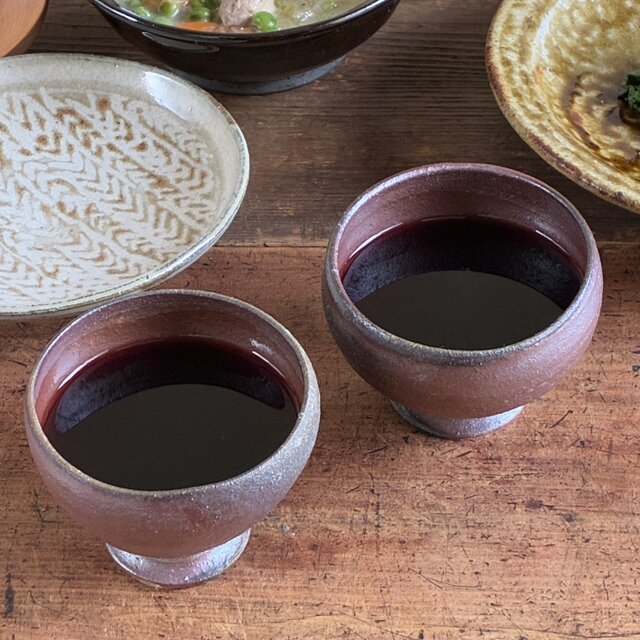 陶器のワイングラス｜ ワインカップ／タンブラー／脚付カップ