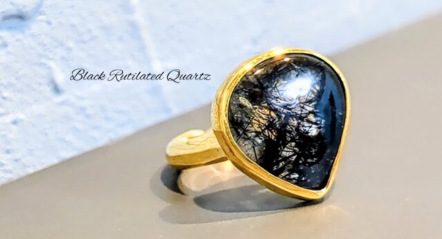 ROKUZAN ブラックルチルクオーツ　￼リング 最新作「ブラックルチルクォーツ」の天然石リング | iichi 日々の