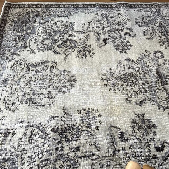 超大判173×272 クリーム×ブルーグレイ×ブラウン トルコヴィンテージ