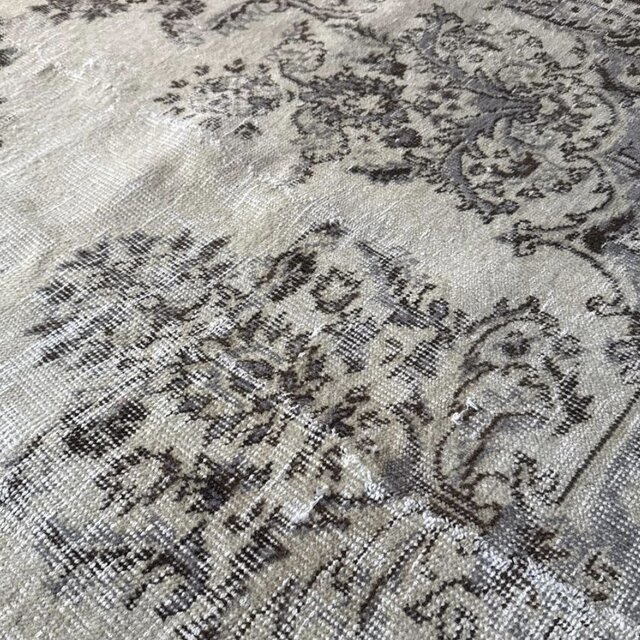 超大判173×272 クリーム×ブルーグレイ×ブラウン トルコヴィンテージ