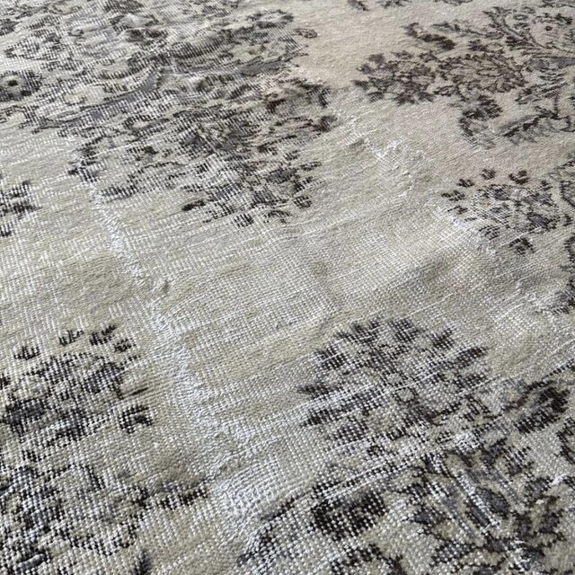 超大判173×272 クリーム×ブルーグレイ×ブラウン トルコヴィンテージ