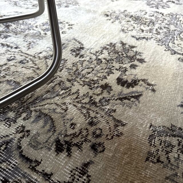 超大判173×272 クリーム×ブルーグレイ×ブラウン トルコヴィンテージ