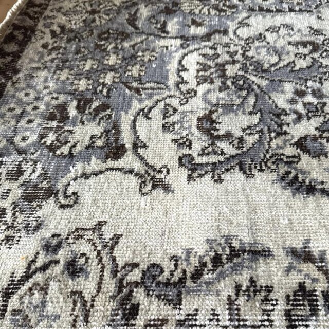 超大判173×272 クリーム×ブルーグレイ×ブラウン トルコヴィンテージ