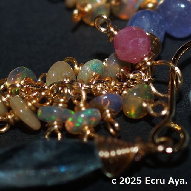 14kgf天然石高品質ドロップカットモルガナイト、アクアマリンたわわ