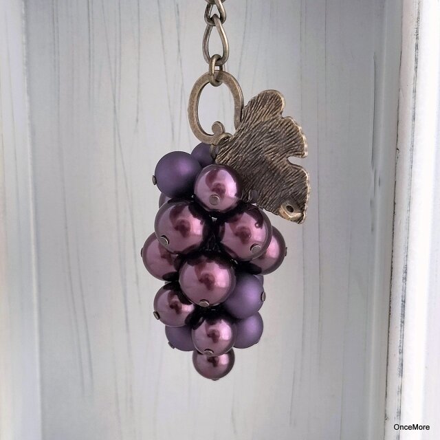 葡萄のバッグチャーム（リーフマンテル／ボルドーMIX＃3）AG | iichi