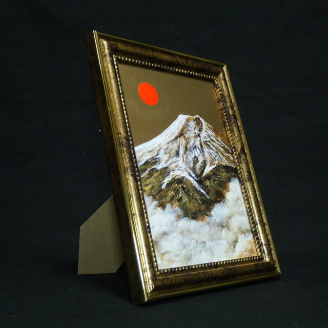 油絵 ミニ絵画【金色の霊峰】 油絵 ミニ絵画【金色の霊峰】 | iichi 日々の暮らしを心地よくする