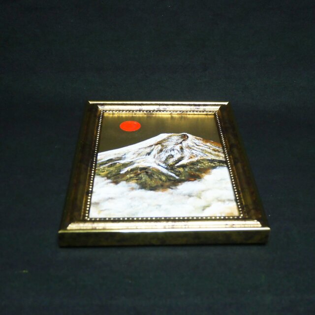 油絵 ミニ絵画【金色の霊峰】 | iichi 日々の暮らしを心地よくする
