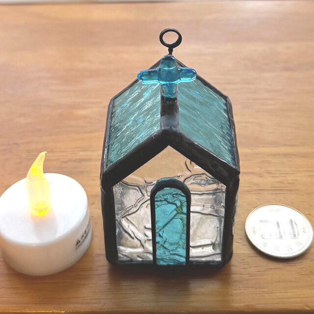 ステンドグラス教会キャンドルホルダーﾌﾞﾙｰNo,3031 | iichi 日々の