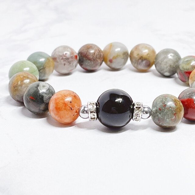 1点限定困難を乗り越え、身を守る 天然石ブレスレット｜オニキス