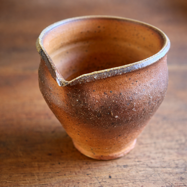 炎の色の片口｜湯冷まし・酒器・ドレッシング入れ｜焼締｜和陶器