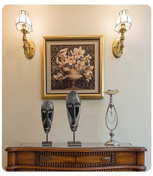 古代アフリカのマスク装飾、古典芸術的な人間の顔のマスク装飾、創造的