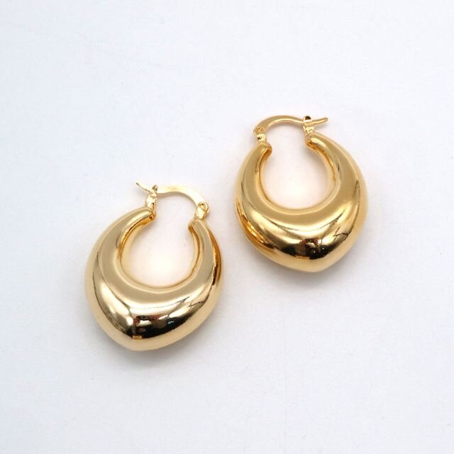 kpierce-059-gold ボリュームドロップピアス完成品 24×33mm(薄金メッキ
