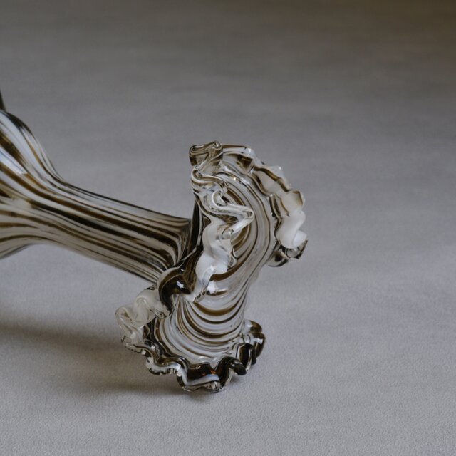 V.S.M. Florence】イタリア製 / ヴィンテージ / ガラス花瓶 / スモーク