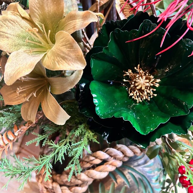 光触媒 人工観葉植物 ウォールグリーン フェイクグリーン 正月アレンジ