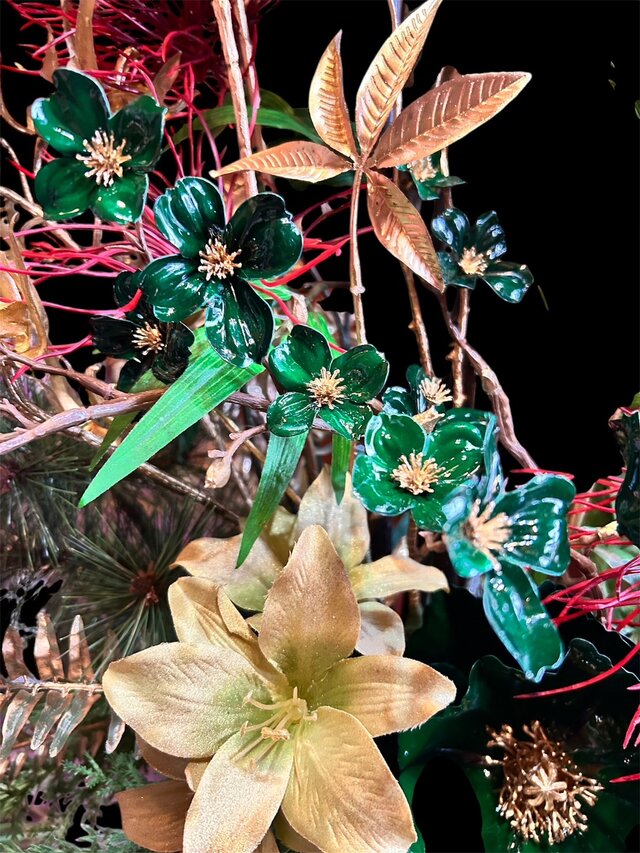 光触媒 人工観葉植物 ウォールグリーン フェイクグリーン 正月アレンジ