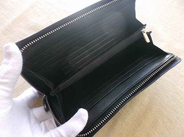 L型ファスナータイプのロングウォレット　牛革　刻印＆拭き染め L型ファスナーウォレット レザー 刻印＆拭き染め | iichi 日々の暮らし