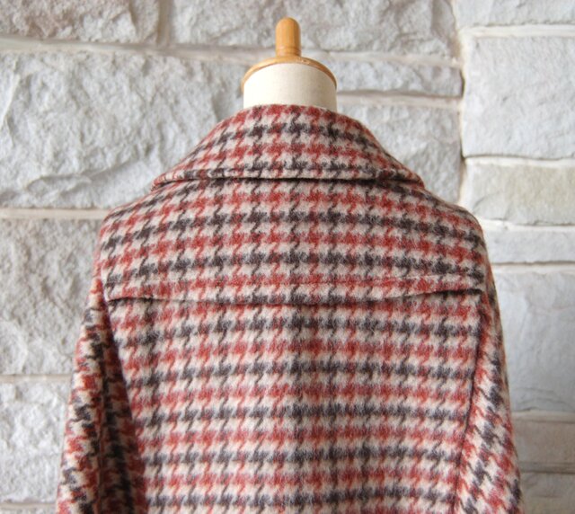 エレガントケープコート】 ロンドンの名探偵 ブラウン系千鳥格子 背