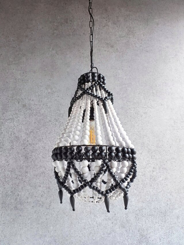 木製 ペンダントライト ホワイト×ブラック | iichi 日々の暮らしを