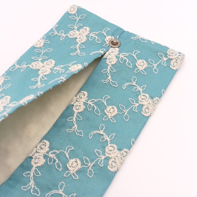 持ち手付き 薔薇柄刺繍 携帯ティッシュケース 箱ティッシュから詰替え