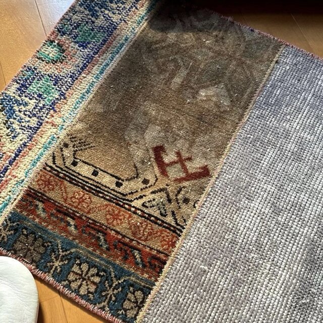 46.5×91 5分割されたパッチワークラグ トルコヴィンテージラグ | iichi