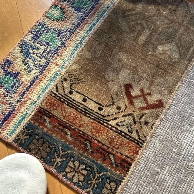 46.5×91 5分割されたパッチワークラグ トルコヴィンテージラグ | iichi