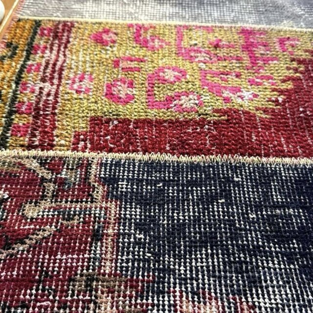 46.5×91 5分割されたパッチワークラグ トルコヴィンテージラグ | iichi