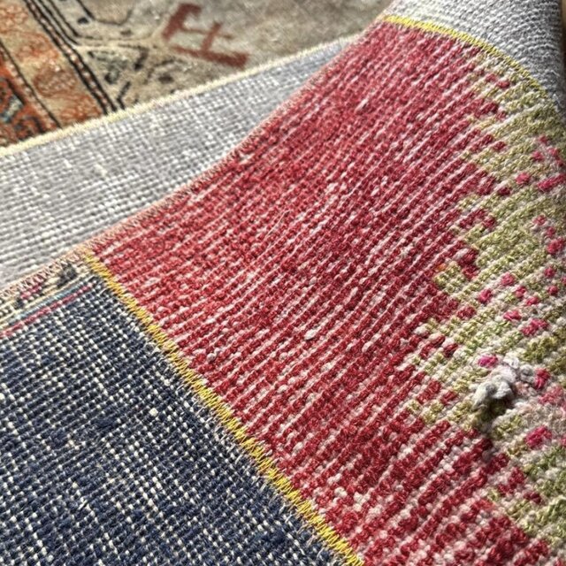 46.5×91 5分割されたパッチワークラグ トルコヴィンテージラグ | iichi