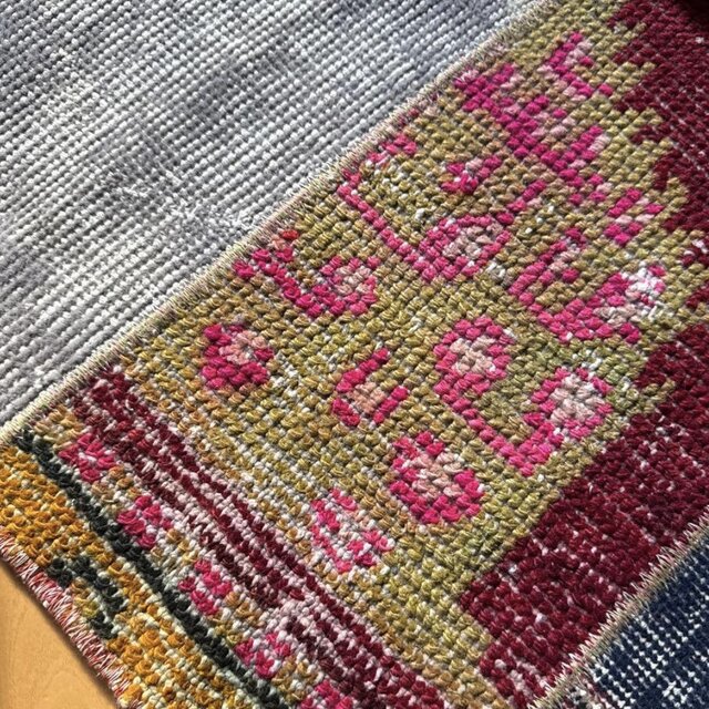 46.5×91 5分割されたパッチワークラグ トルコヴィンテージラグ | iichi