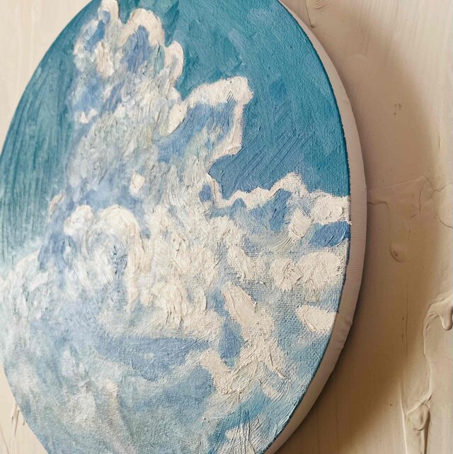 直径30㎝「空 その7」油彩・絵画・原画・丸形・アートパネル | iichi