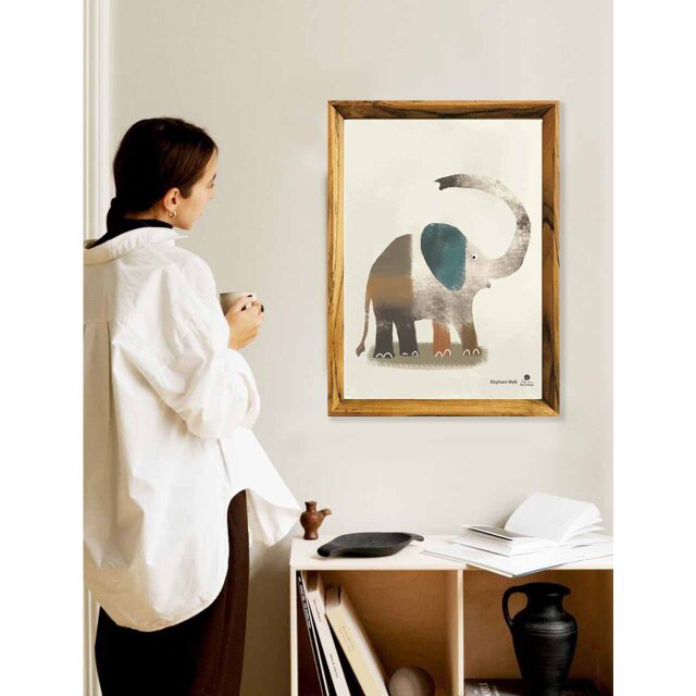 ゾウさん散歩 ゾウ 送料無料 イラスト A4〜A0 ポスター アートポスター