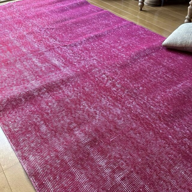 レア106×205ビビッドピンクオーバーダイ ワンカラー トルコ