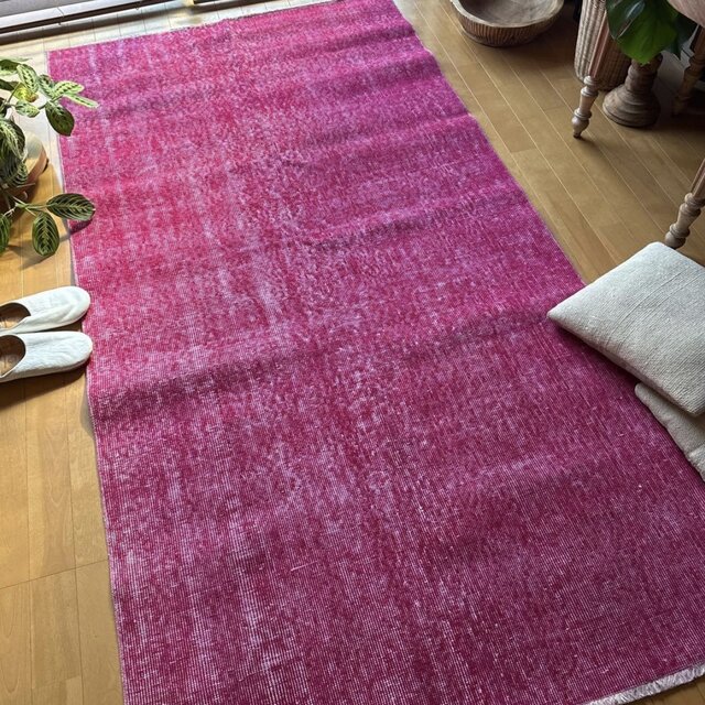 レア106×205ビビッドピンクオーバーダイ ワンカラー トルコ