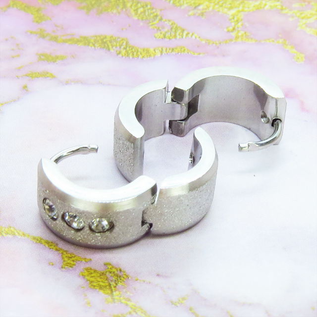 シルバーカラー サージカルステンレス フープピアス リングピアス