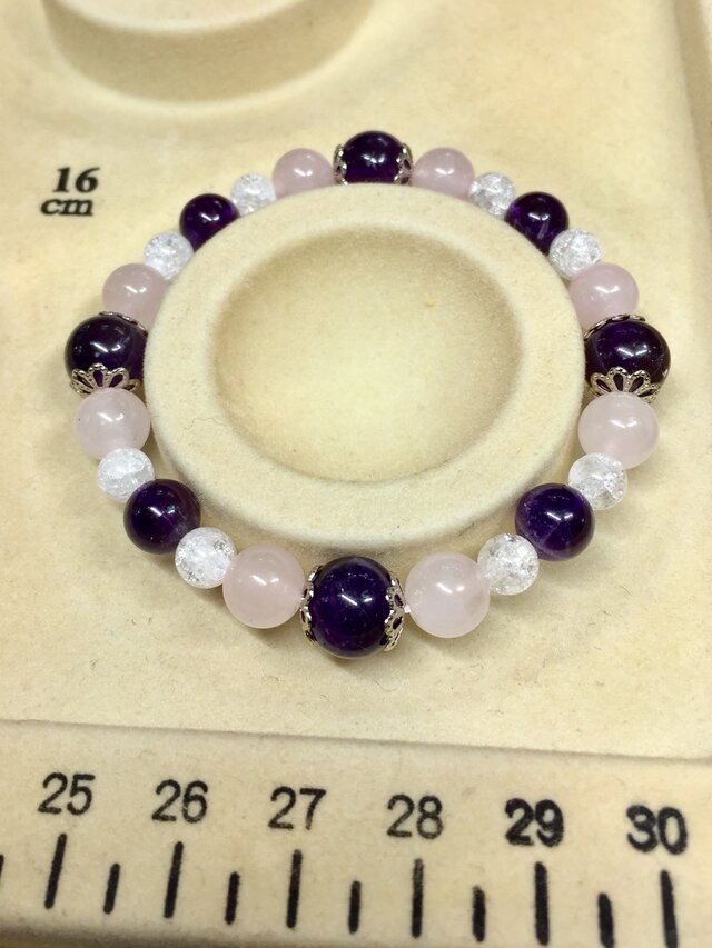 アメジスト ローズクォーツ デザイン 天然石ブレスレット | iichi 日々