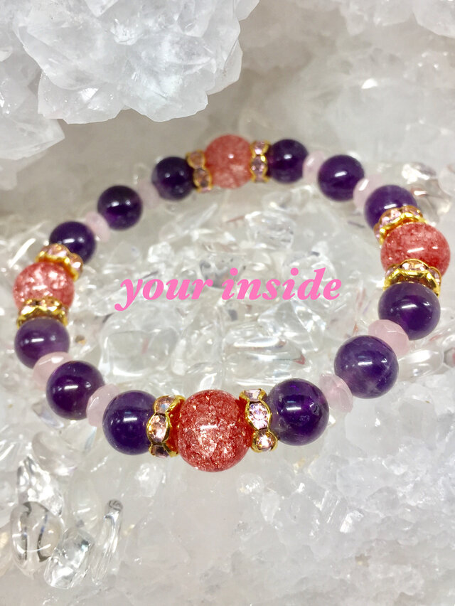 高品質 笑口アメジスト、レッドメノウブレスレットのセット 高品質 笑口アメジスト、レッドメノウブレスレットのセット