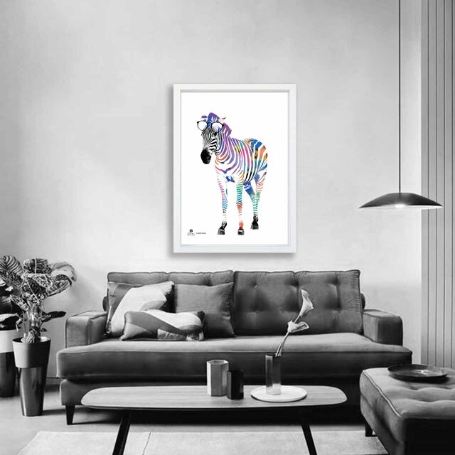 色彩の馬 ウマ 送料無料 イラスト A4〜A0 ポスター アートポスター