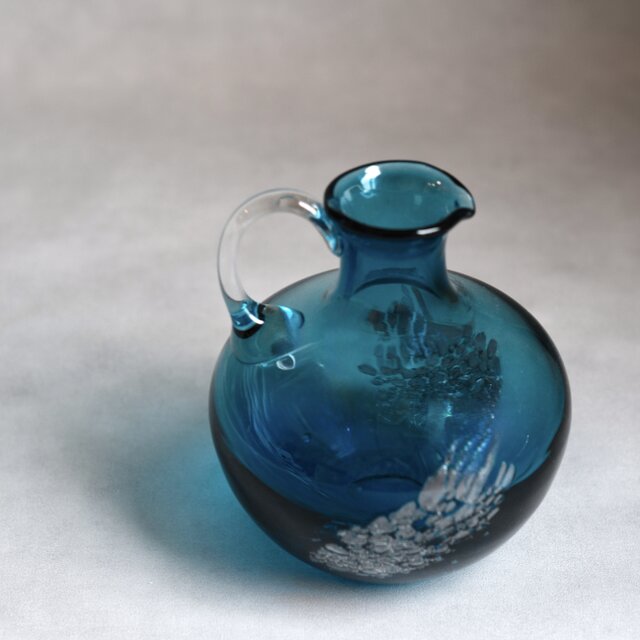 Schotto Zwiesel】ドイツ製 / ヴィンテージ/ ガラス花瓶 /ターコイズ