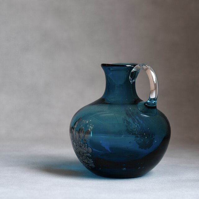 Schotto Zwiesel】ドイツ製 / ヴィンテージ/ ガラス花瓶 /ターコイズ