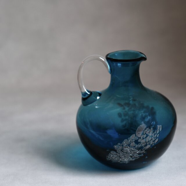 Schotto Zwiesel】ドイツ製 / ヴィンテージ/ ガラス花瓶 /ターコイズ