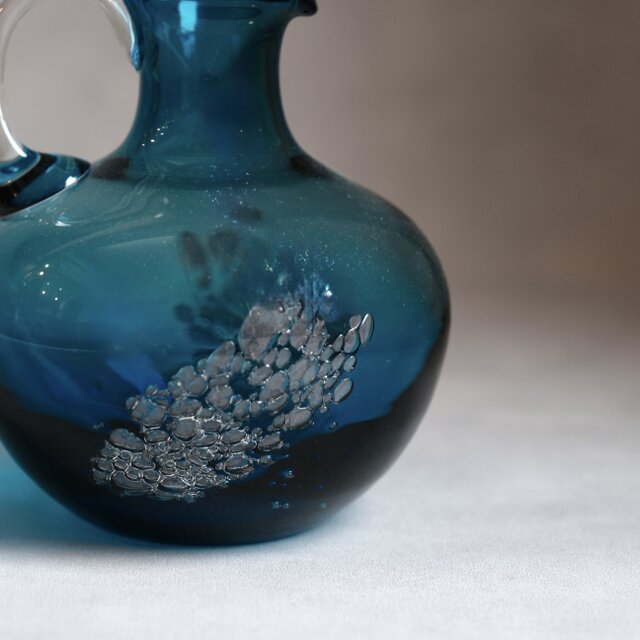 Schotto Zwiesel】ドイツ製 / ヴィンテージ/ ガラス花瓶 /ターコイズ