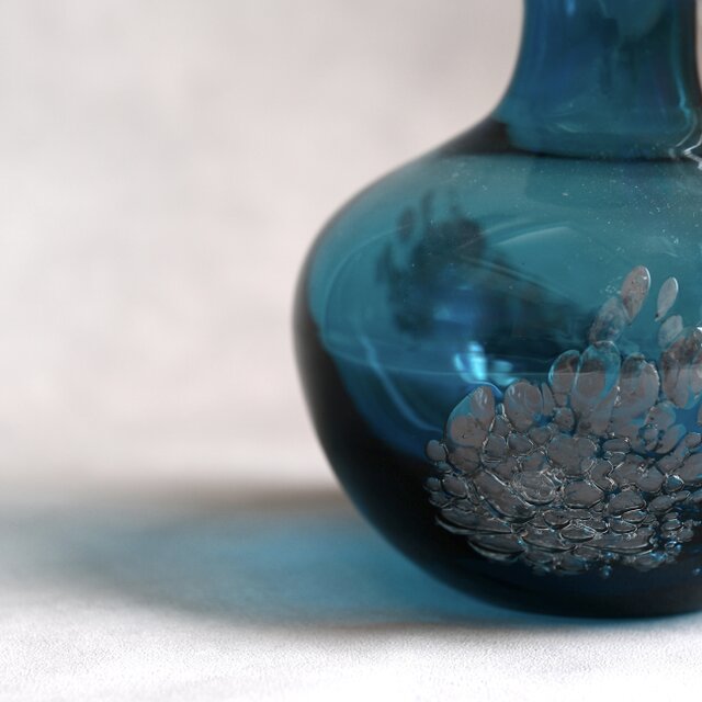 Schotto Zwiesel】ドイツ製 / ヴィンテージ/ ガラス花瓶 /ターコイズ