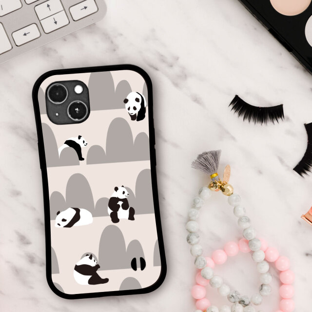 グリップケース iPhoneケース パンダ 耐衝撃 ストラップホール | iichi