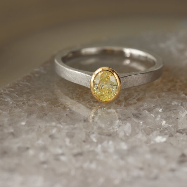 イエローダイヤモンド リング【Pt950/K18】 | iichi 日々の暮らしを