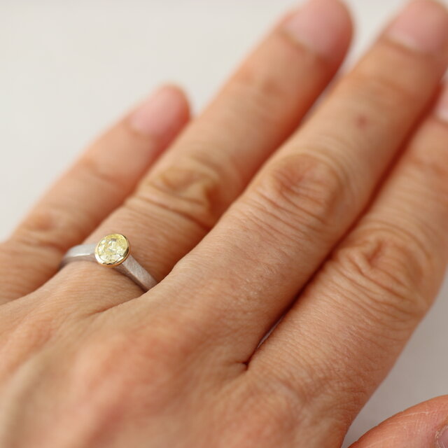 イエローダイヤモンド リング【Pt950/K18】 | iichi 日々の暮らしを