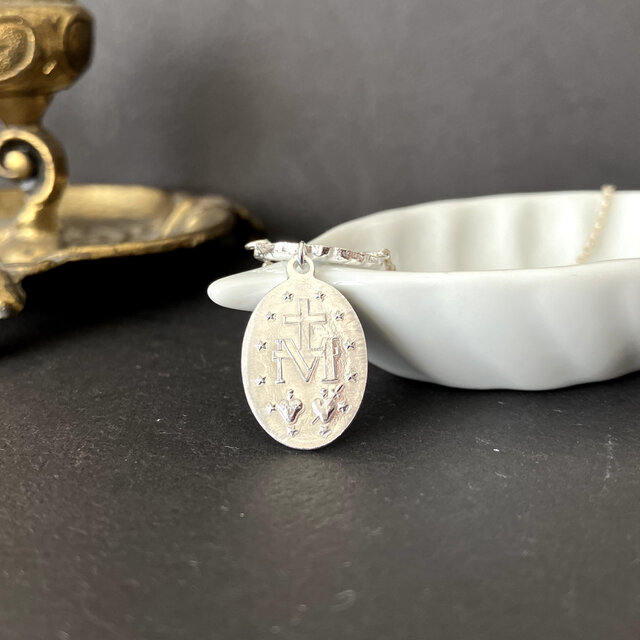 フランス奇跡のメダイ] Laurier 月桂樹のネックレス silver*シルバー
