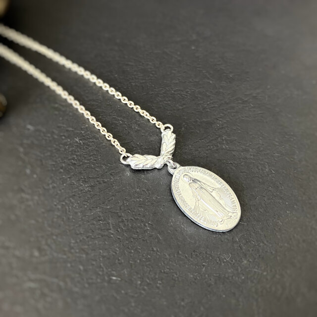 フランス奇跡のメダイ] Laurier 月桂樹のネックレス silver*シルバー